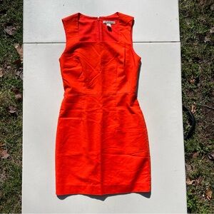 Banana Republic Orange Mini Dress Square Neck Sleeveless Formal Cocktail Dress